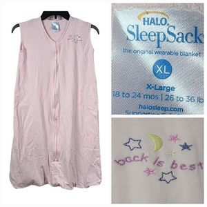 HALO Sleep Sack XL 18-24 Months 100% Cotton Wearable Blanket TOG 0.5 Solid Pink